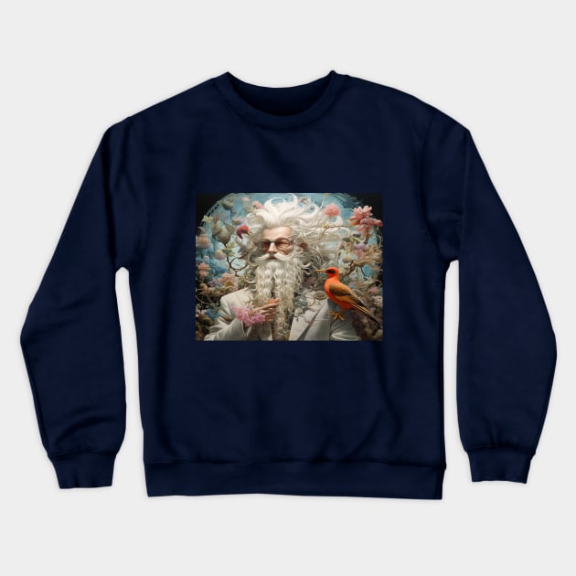 Wizard with Long White Beard and Glasses Crewneck Sweatshirt by tfortwo